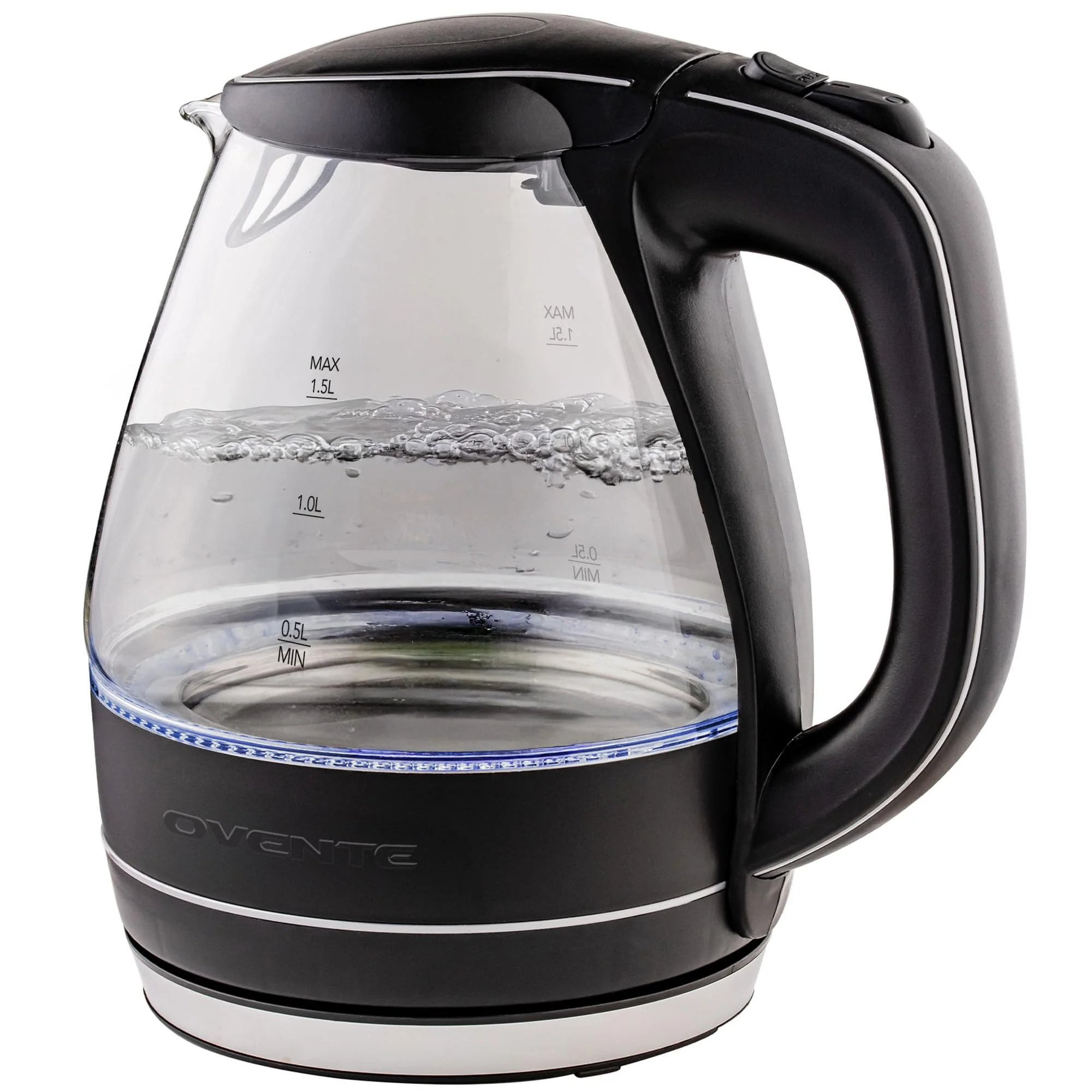 Comfortable OVENTE Electric Kettle 1.5L Borosilicate Glass Countertop Water Heater and Boiler for Coffee or Tea BPA- Auto Shut-Off Boil-Dry Protection… Elite