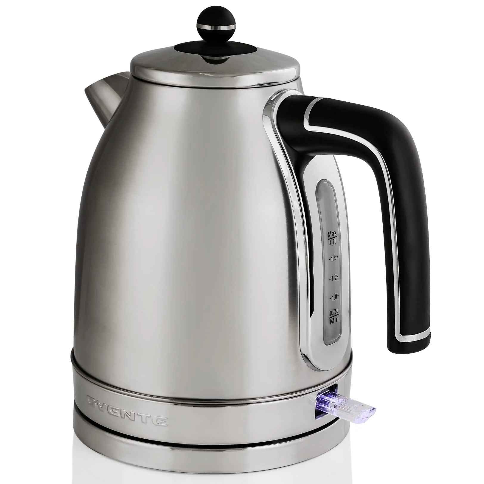 World-Class OVENTE 1.7L Electric Kettle 1500W Fast Boiling Water Heater for Coffee or Tea with Stainless Steel BPA- and Cordless Body Auto Shut-Off… Genuine