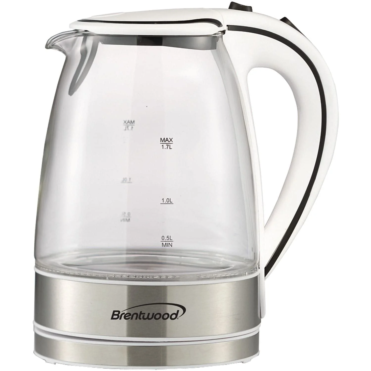 Trusted Brentwood KT-1900W 1.7L Cordless Glass Electric Kettle White Artisan
