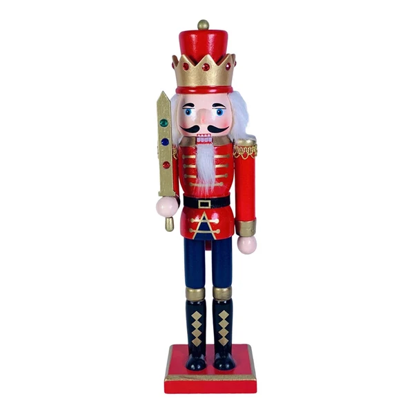 Sophisticated Maxbell 30cm Nutcracker Soldier Figurine Christmas Ornament for Bedroom Bookshelf Red Fine