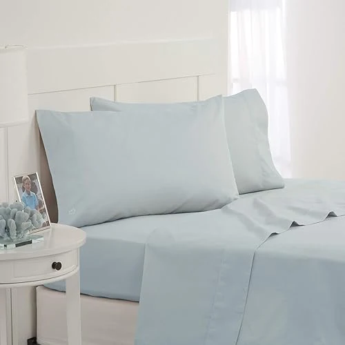 Long-Lasting Southern Tide Cotton Twill Sheets Standard Sunlight Blue Pillowcase Pair High-Quality