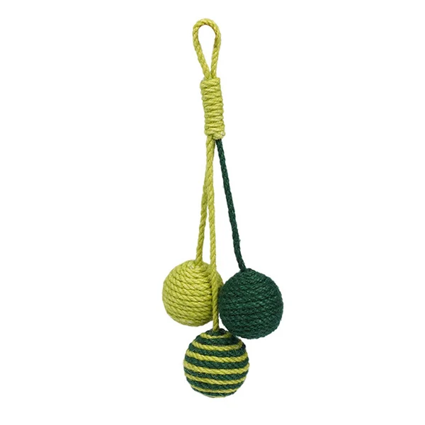 Official Maxbell Funny Cat Toy Balls Sisal Interactive Pet for Pet Supplies Kitten Green Easy-to-Use