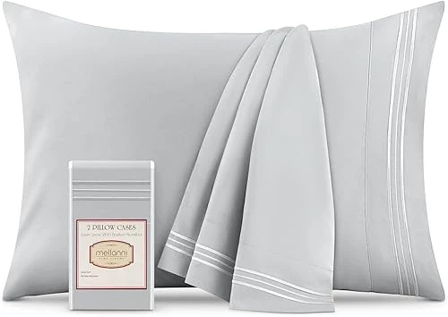 Excellent Mellanni Pillow Cases - Luxury Extra Soft Cooling Pillow Covers - 2 PC Iconic Collection Pillowcases - Envelope Closure Standard Queen 20 x 30 Top-Quality