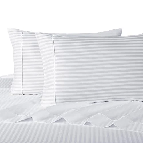 Modern Royal Hotel Bedding Stripe White King Size Pillowcases 2PC Pillow Breathable