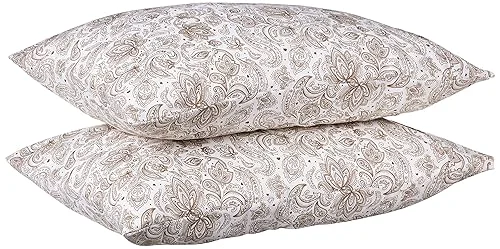 Casual Valerian Paisley Printed Pillowcases 2-Piece Set Egyptian Quality 1500 Thread Count Timeless Classic Designs Soft and Smooth Weave Wrinkle Resistant Carefully Designed