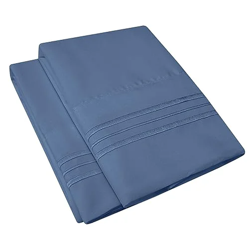 Flexible 1500 Supreme Collection 2 Pack Bed Pillowcases - Luxury Embroidered Premium Softness and Wrinkle Resistant Breathable Additional Pillowcases for Bed Effective
