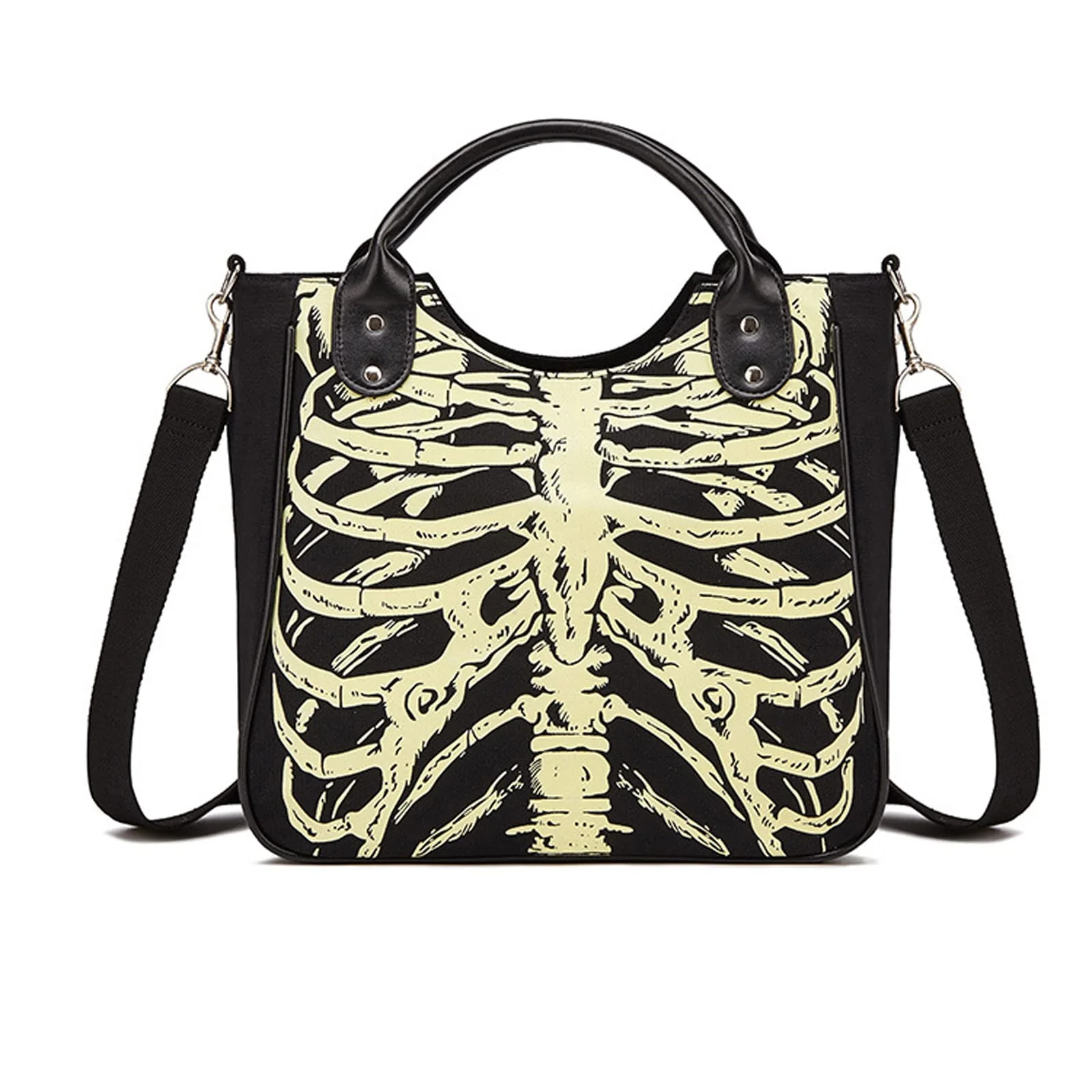 Fast Gothic Backpack Canvas Bag Luminous Fashion Skull Crossbody Printed Bag Zipper Luminous Striped Shoulder Bag Sternum Bag Exclusive