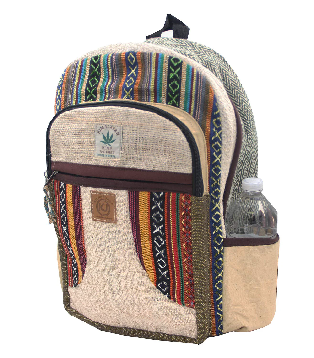Unique KayJayStyles Natural Handmade Large Multi Pocket Hemp Nepal Backpack Artisan