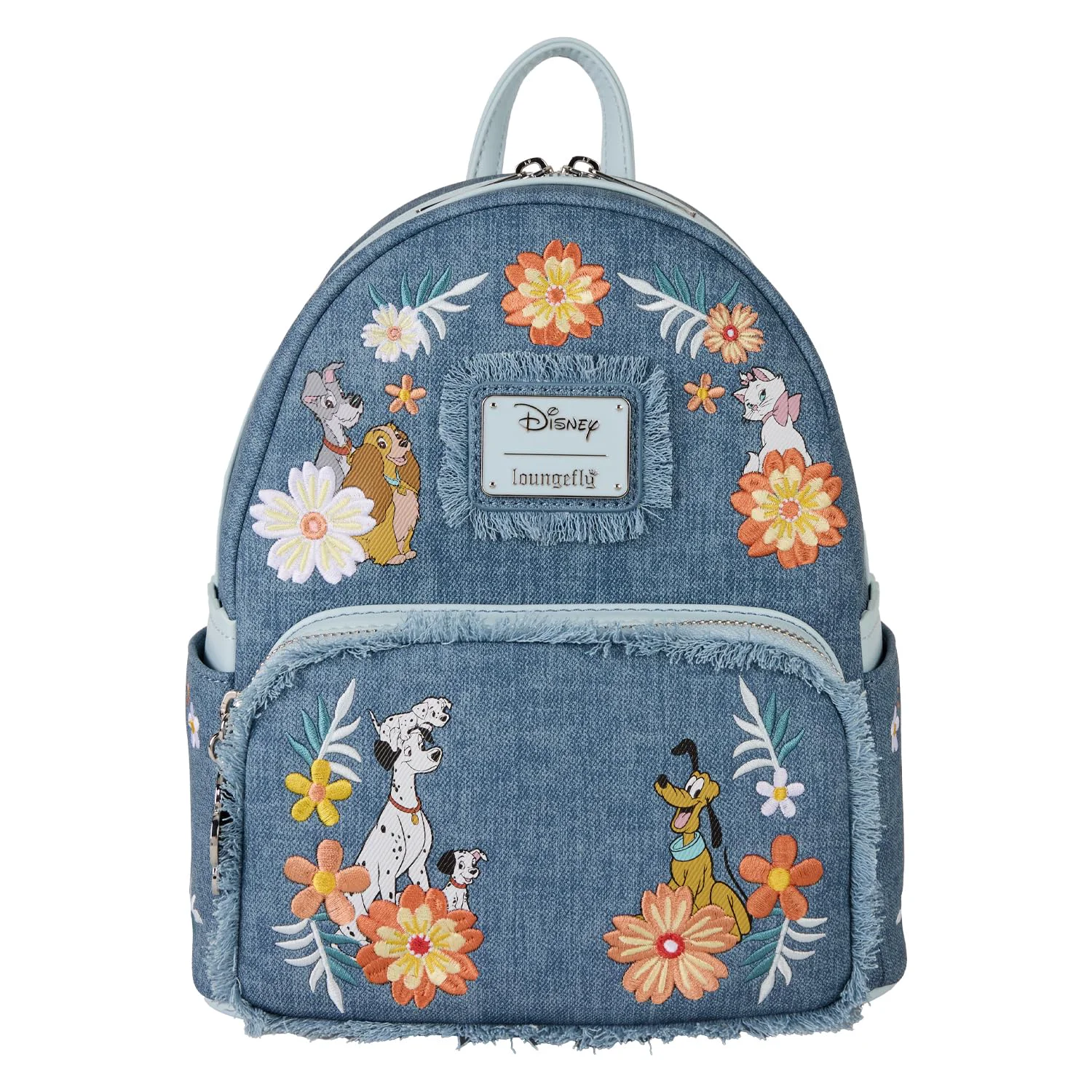 Environmentally Friendly Loungefly Disney Dogs Cats Faux Denim Fringe Mini Backpack Easy-to-Use