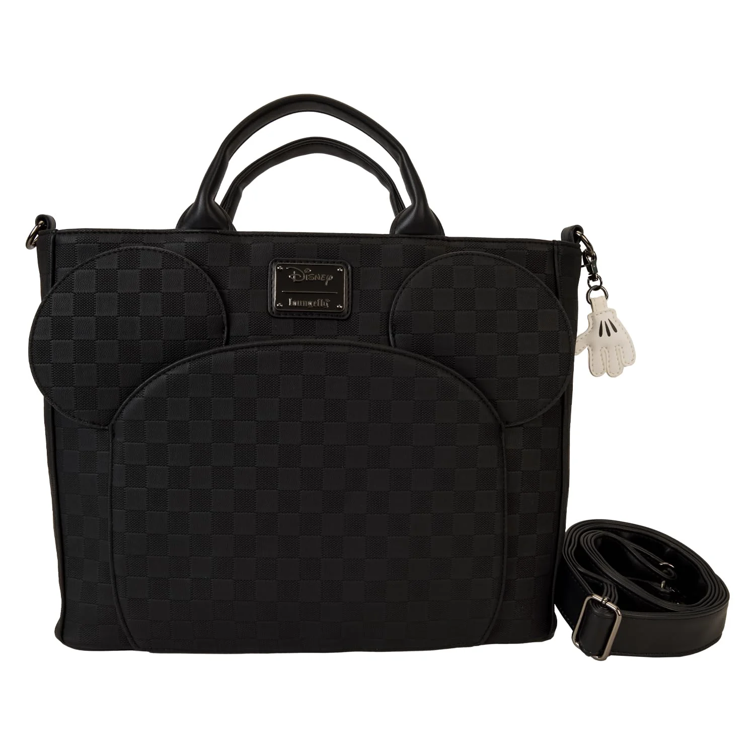 Carefully Designed Loungefly Mickey Mouse Checkered Texture Convertible Backpack Tote Bag Elite