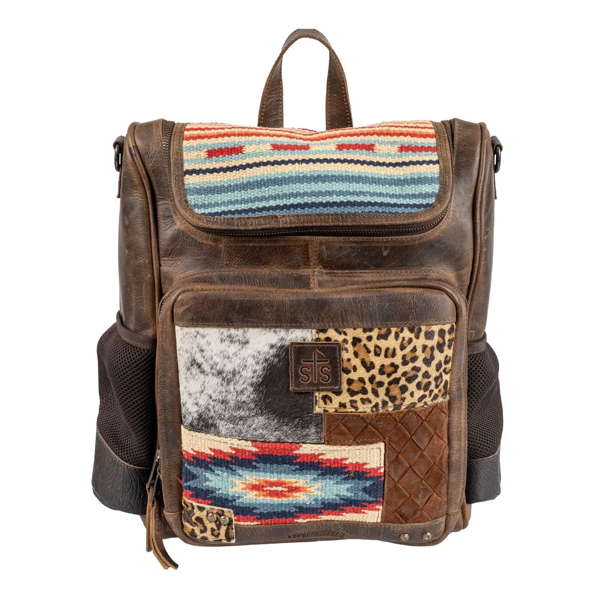 Efficient STS Ranchwear Womens Chaynee Mountain Laini Multi-Color Leather Backpack OS Smart