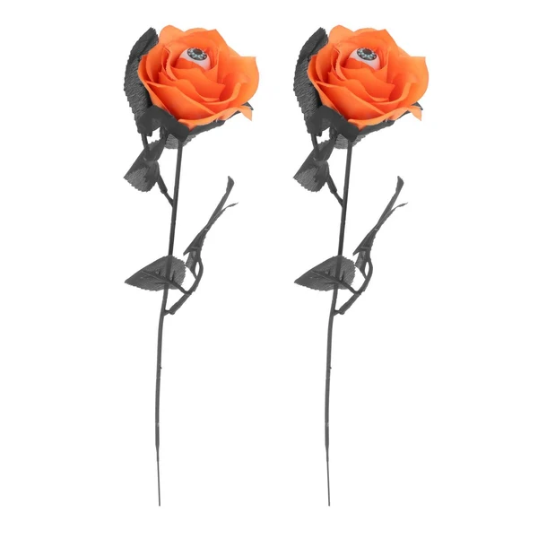 Advanced Maxbell Artificial Roses with Eyeballs Halloween Costume Party yellow Soft
