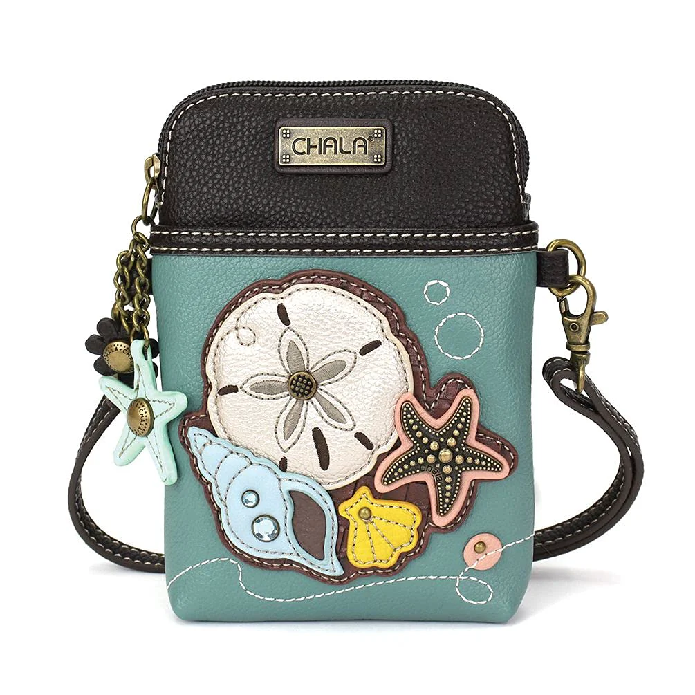 Fast Chala Handbags Sand Dollar Cellphone Crossbody Handbag 5 x 7.5 x 1 Excellent