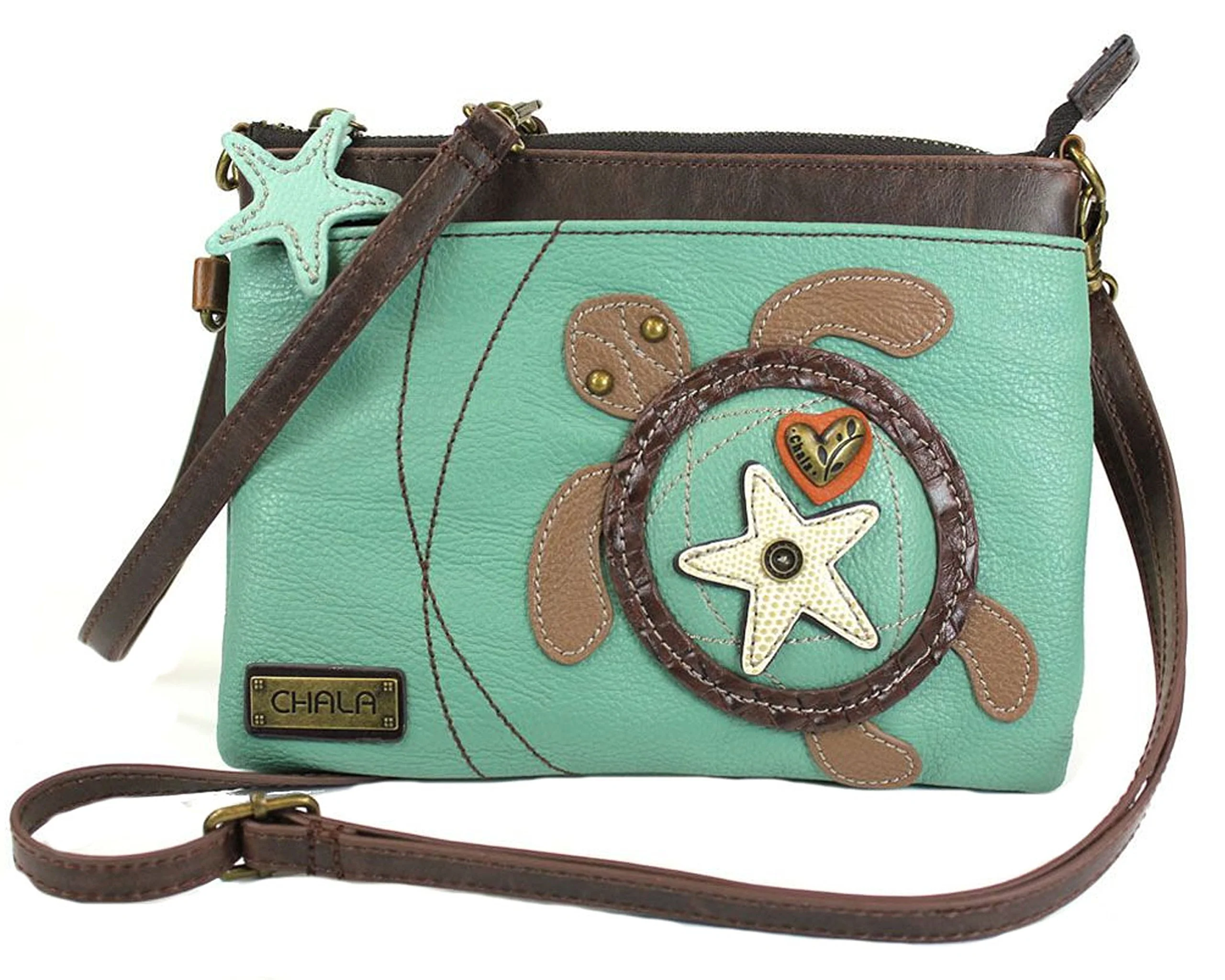Solid Chala Sea Turtle Mini Crossbody Handbag Soft