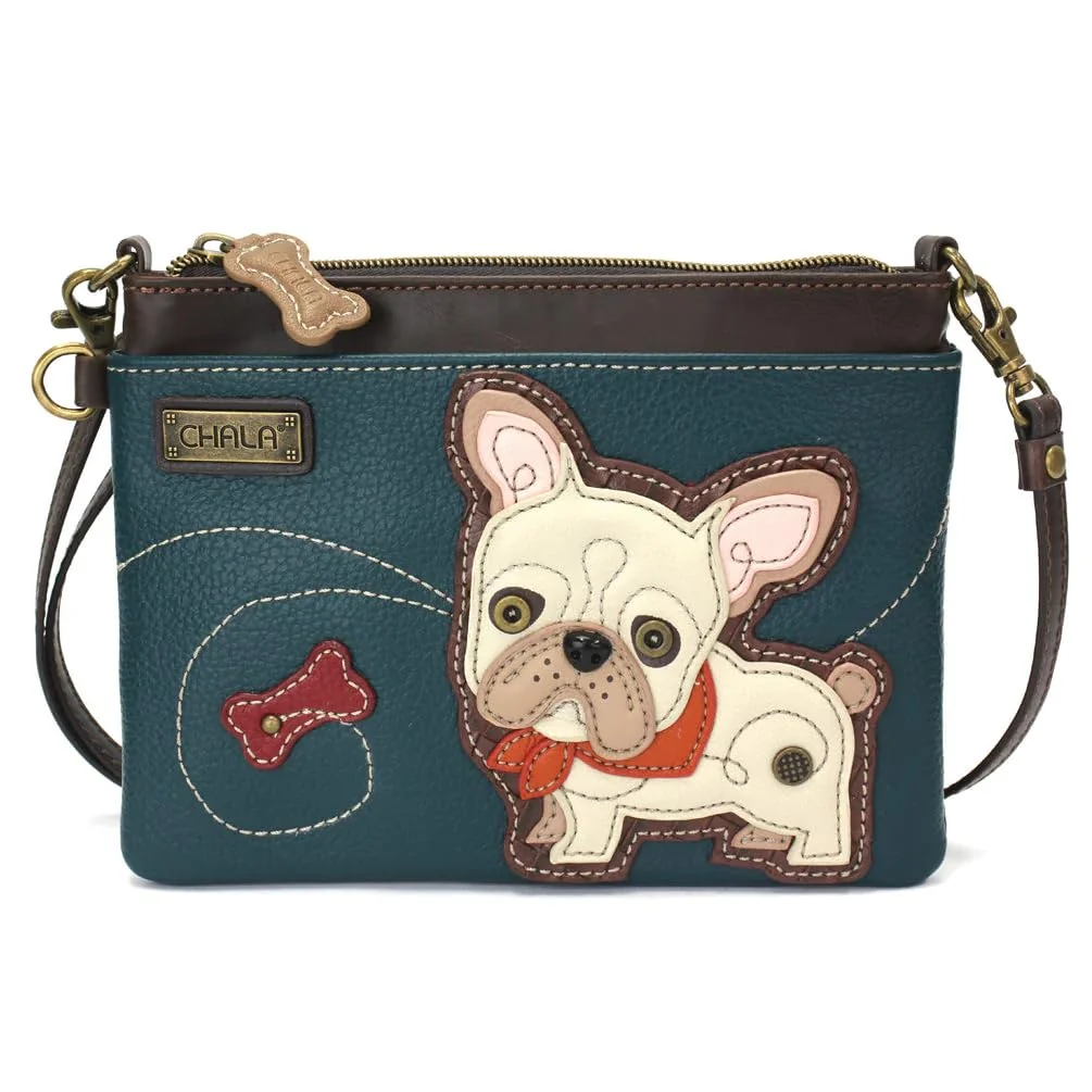 Premium Material Chala Vegan Leather Mini Crossbody Bag French Bulldog Expertly Made