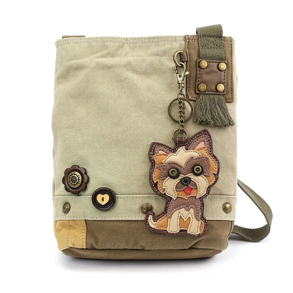 Flexible CHALA Womens' Canvas Patch Crossbody Handbag Sea Turtle with Baby - Sand Pure