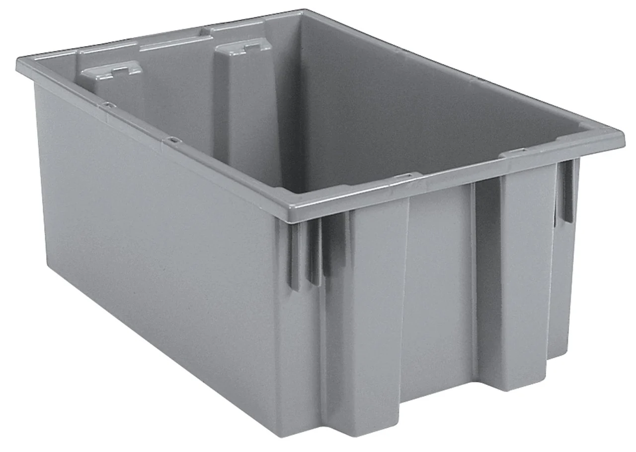 Recyclable Akro-Mils 35200 Nest and Stack Plastic Storage Container and Distribution Tote 19-1 2-Inch L x 13-1 2-Inch W x 8-Inch H Gray 6-Pack Consistent