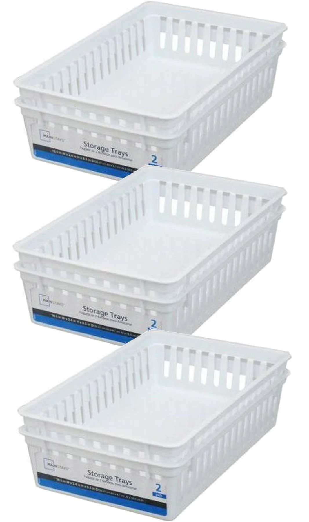 Artisan Basic White Storage Trays 6 Rectangle by Mainstay Minimalist