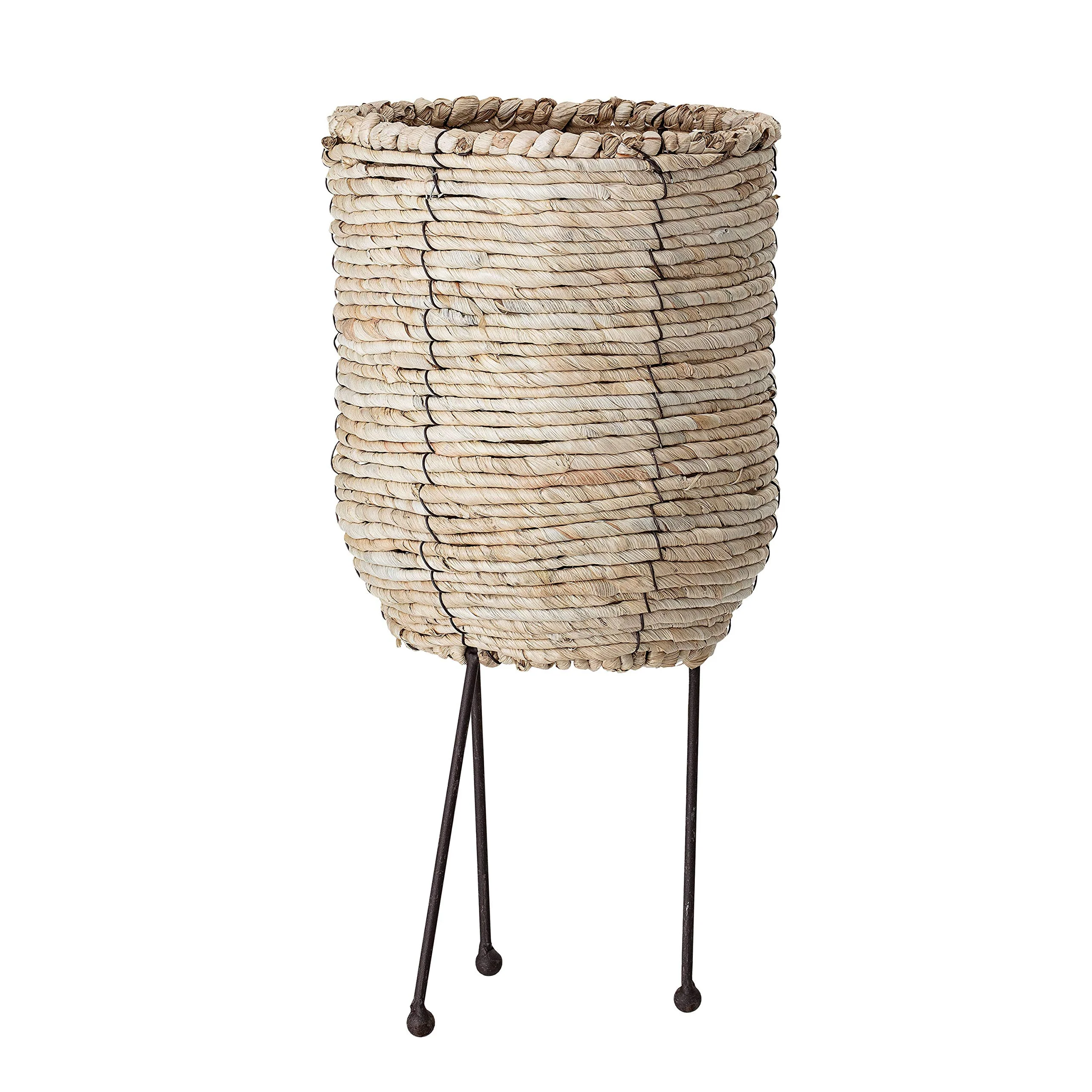 Environmentally Friendly Bloomingville Large Beige Corn Rope Basket with Metal Legs Reusable