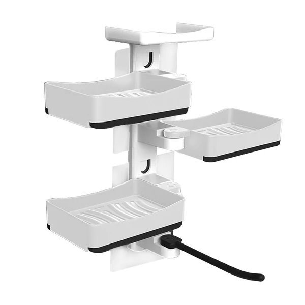 Detailed Maxbell Soap Dish Holder Shelves with Towel Bar Organizer for Bathroom Tub Kitchen White Responsible
