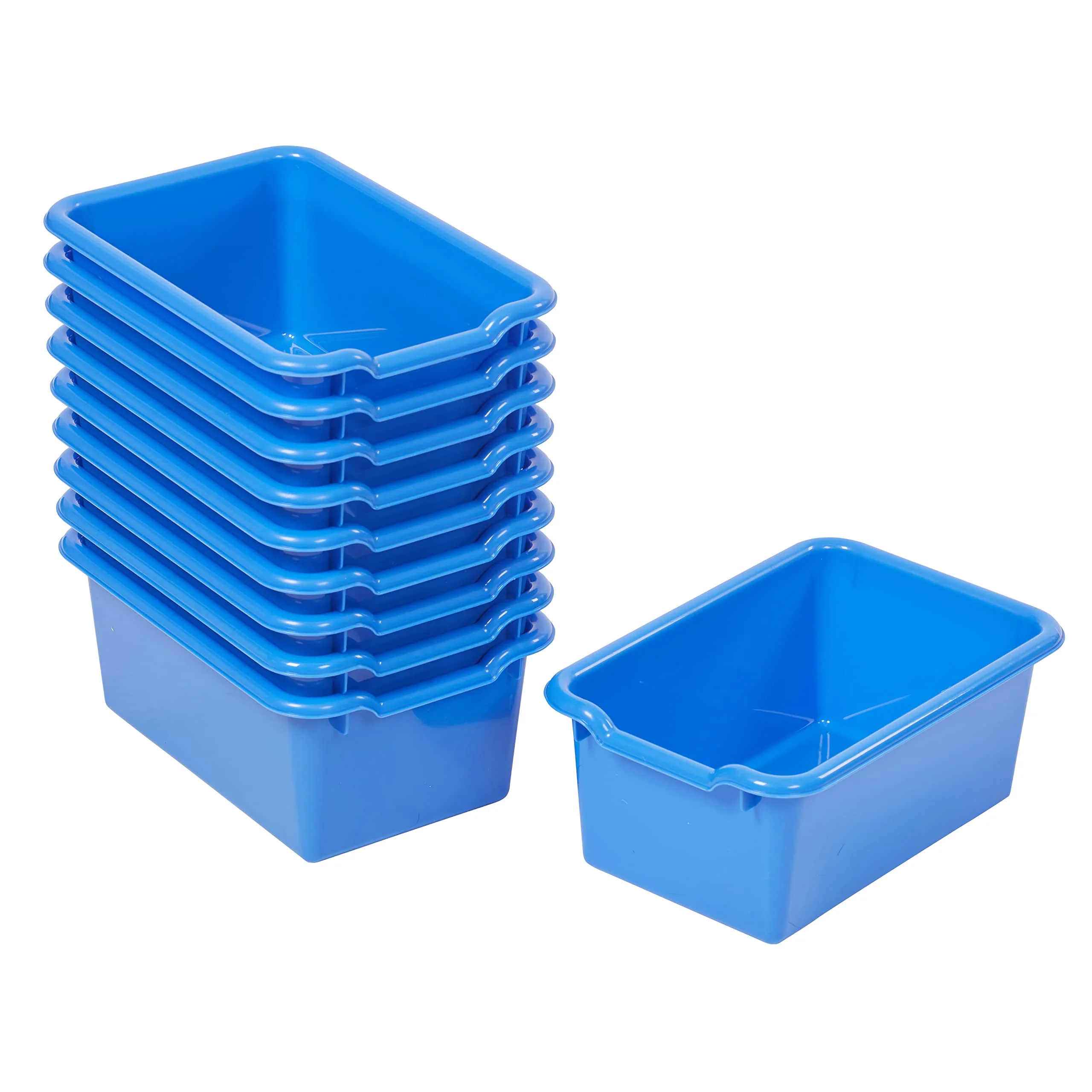 Proven ECR4Kids Scoop Front Storage Bins Multipurpose Organization Blue 10-Piece Trusted