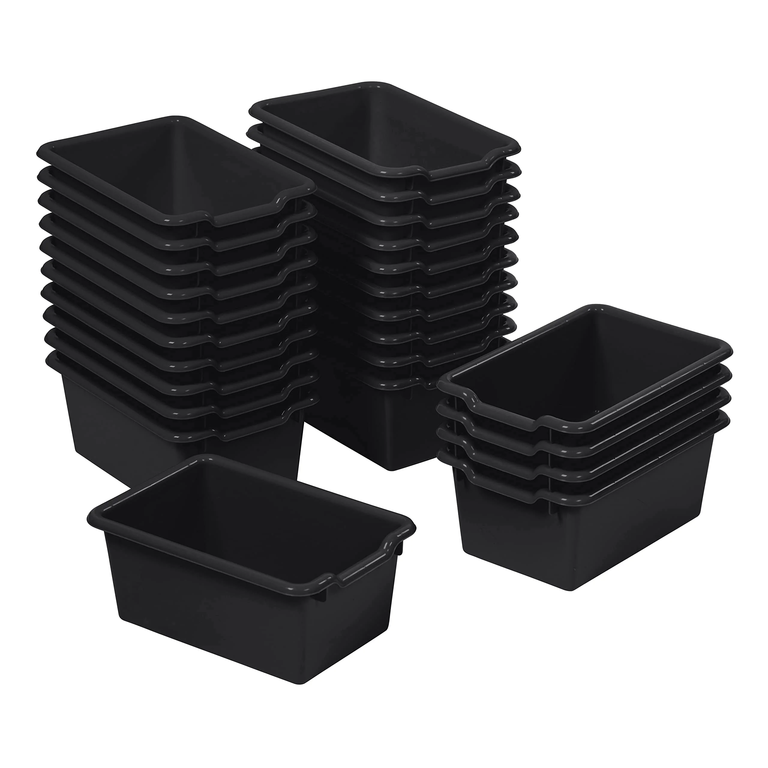 Safe ECR4Kids Scoop Front Storage Bins Multipurpose Organization Black 25-Piece Stylish