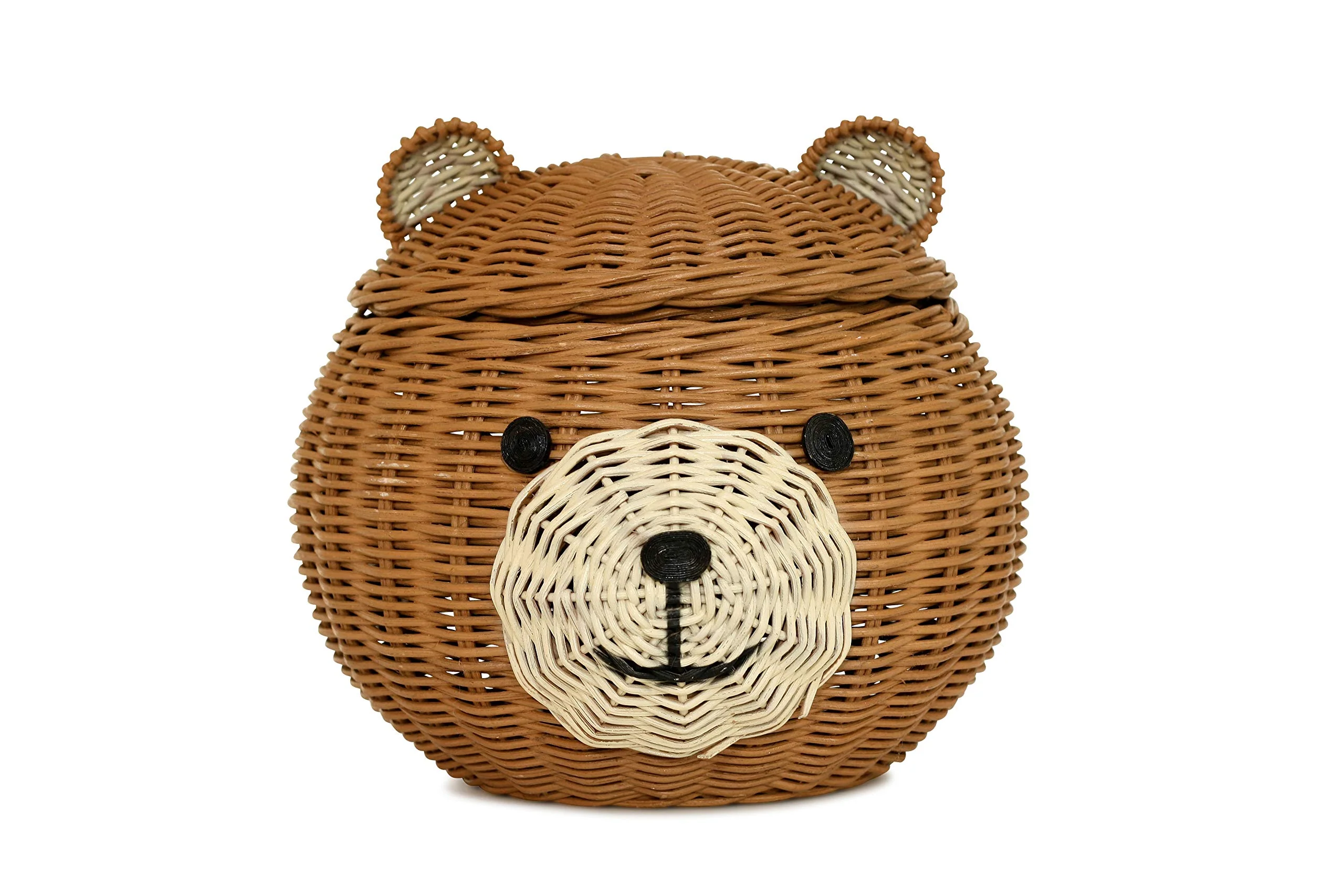 Proven G6 COLLECTION Bear Rattan Storage Basket With Lid Decorative Bin Home Decor Hand Woven Shelf Organizer Cute Handmade Handcrafted Gift Art Decoration… Classic