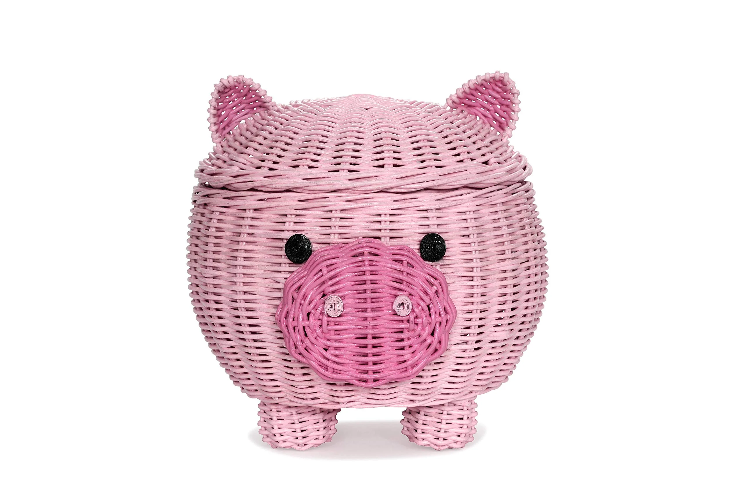 Trusted G6 COLLECTION Pig Rattan Storage Basket With Lid Decorative Bin Home Decor Hand Woven Shelf Organizer Cute Handmade Handcrafted Nursery Gift Animal… Fast