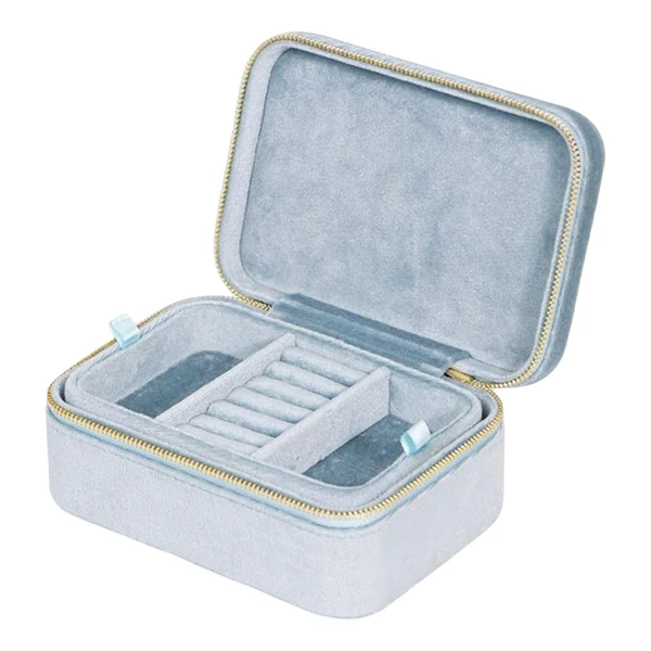 Exclusive Maxbell Jewelry Organizer Box Large Capacity for Watch Valentines Day Women Girls Blue Contemporary