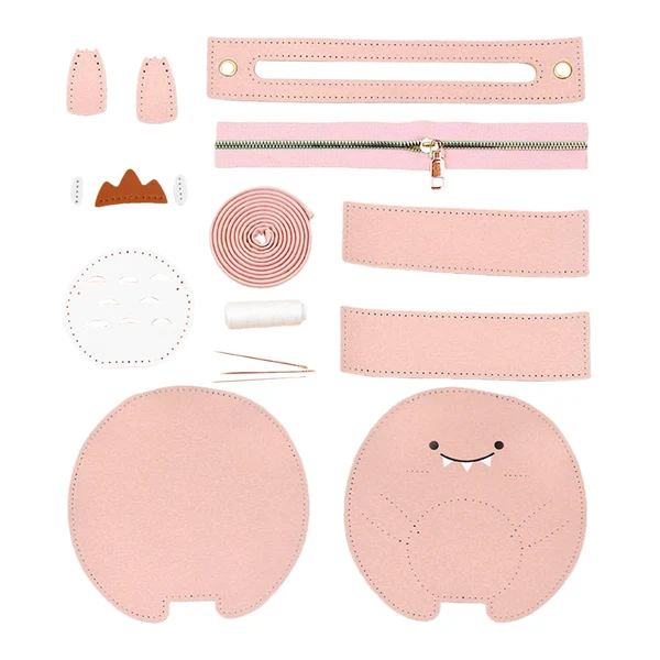 Effective Maxbell DIY Leather Shoulder Bag Making Tote Wallet Material Craft Sewing Handmade Pink Stylish