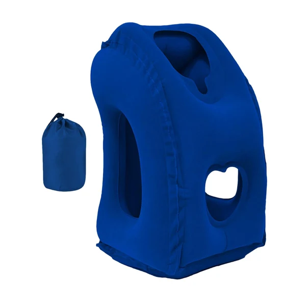 Genuine Maxbell Inflatable Travel Pillow Office Neck Pillow for Sleeping Traveling Blue Comfortable