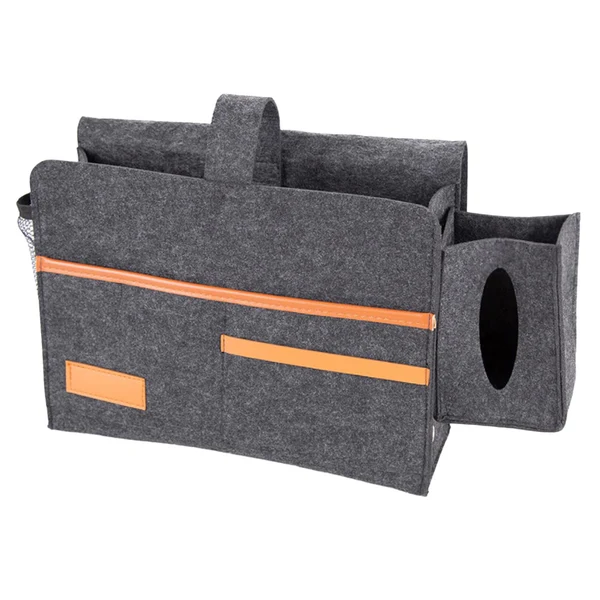Detailed Maxbell Hanging Bedside Caddy Felt Organizer for Living Room Phones Books Dark Gray Outstanding