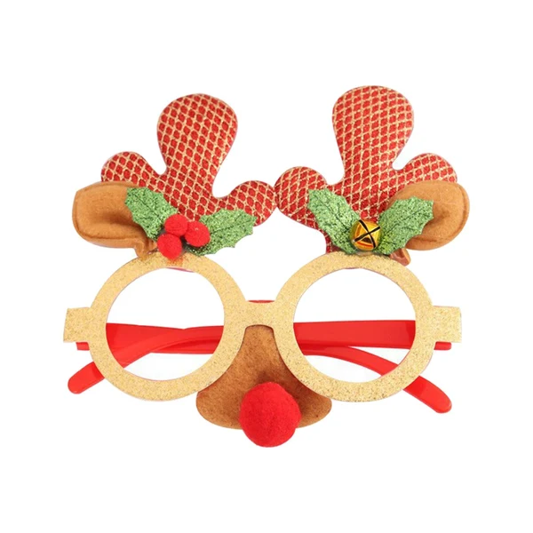 Comfortable Maxbell Christmas Decoration Costume Eyeglasses Christmas Glasses for Holiday Favors Red Bells Green