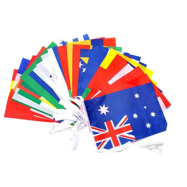 High-Quality Maxbell 32 Hanging String Flags Bunting Banners for Events Restaurant Festival 20cmx28cm Selected