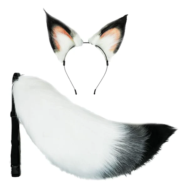 Easy-to-Use Maxbell 2x Plush Fox Ears and Tail Set Kids Adult Headband Cosplay Fancy Dress 65cm Effective