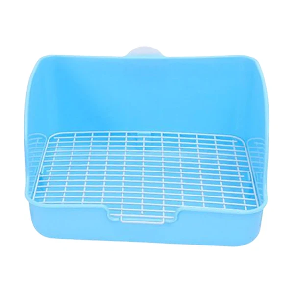 Safe Maxbell Rabbit Litter Box Pet Pan with Grid Toilet Potty for Rabbit Chinchilla Cage Blue Expertly Made