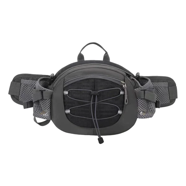 Crafted Maxbell Fanny Pack Hip Bag Adjustable Strap Waist Bag Pack for Hiking Sports Cycling Black Gray Elite
