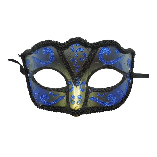 Traditional Maxbell Ladies Mardi Gras Masquerade Mask for Party Dress Cosplay Costume Blue High-Quality