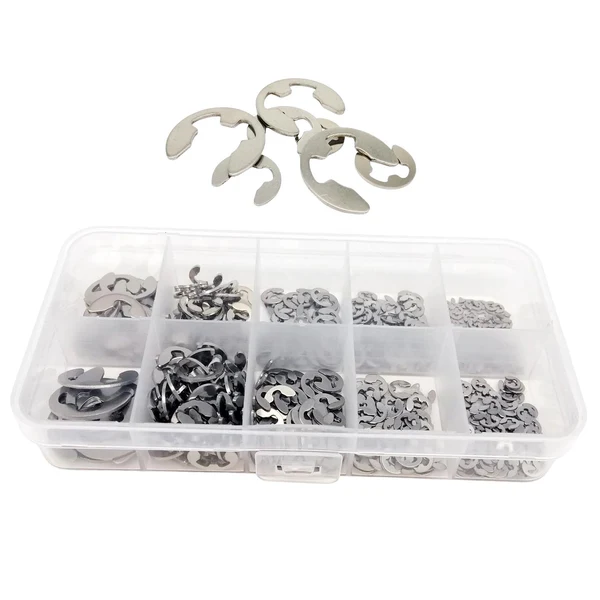 Relaxed Maxbell 580x External Retaining Clamps Ring Washer with Storage Case 10 Sizes Silver Unique
