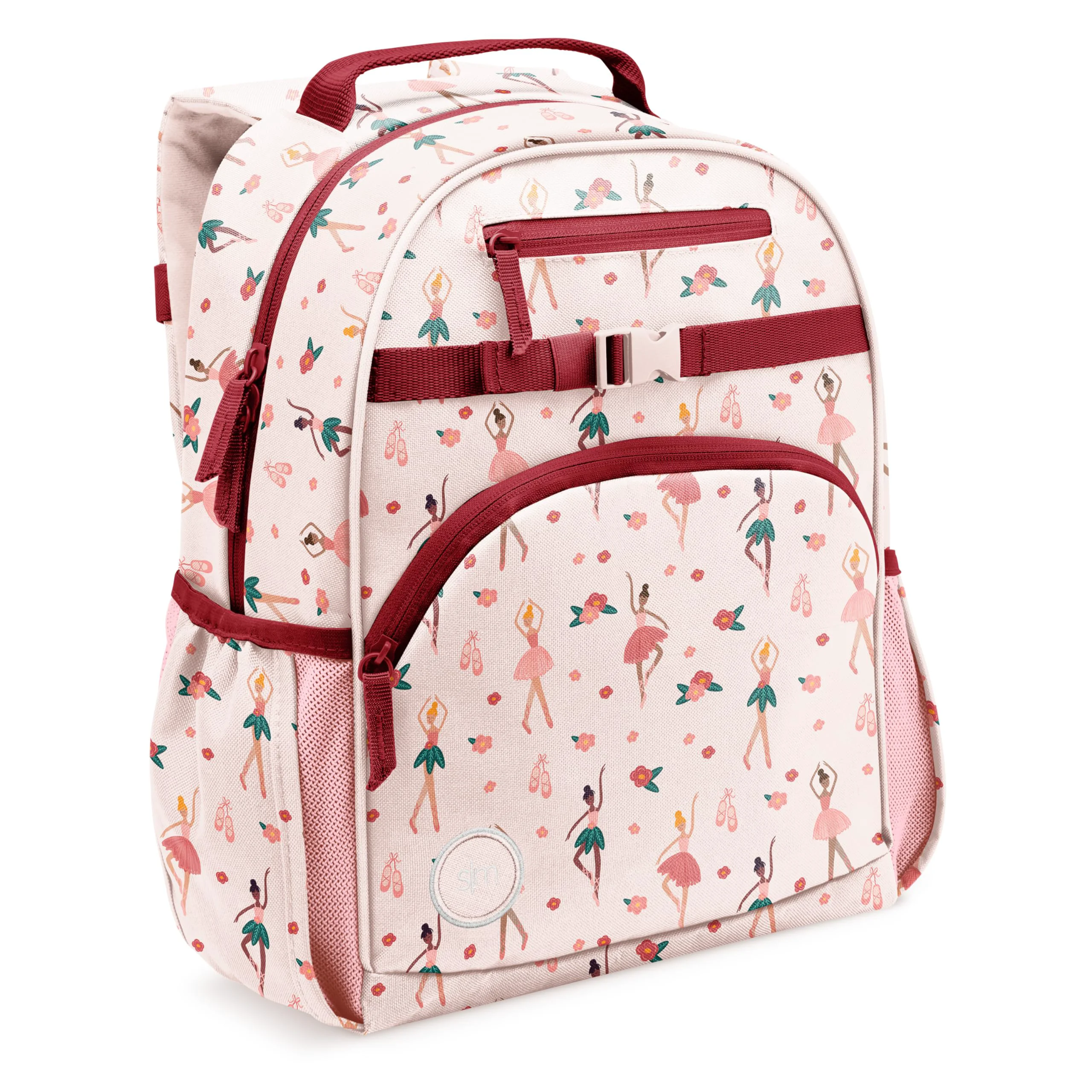 Specialty Simple Modern Large Kids Backpack for School Girls and Boys Elementary Backpack for Teen Fletcher Collection Kids - 16 tall Pink Ballerina Advanced