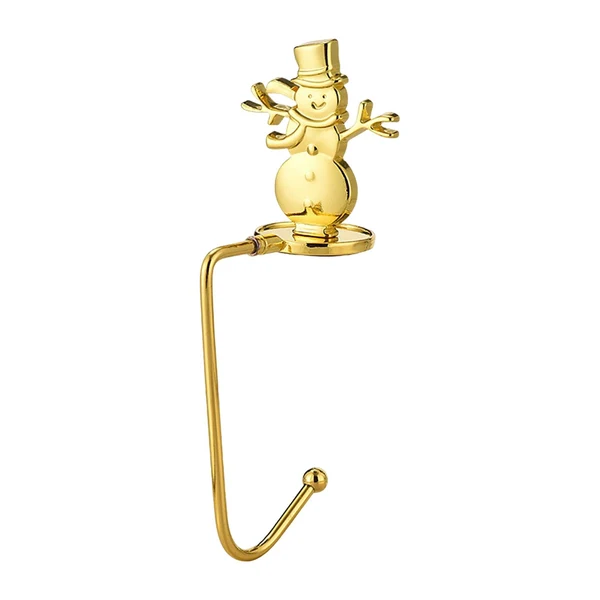 User-Friendly Maxbell Fireplace Hook Hanger Christmas Stocking Holder for Ornament Party Cafe Gold Snowman Recyclable