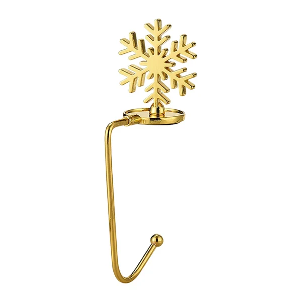 Minimalist Maxbell Fireplace Hook Hanger Christmas Stocking Holder for Ornament Party Cafe Gold Snowflake Original Design
