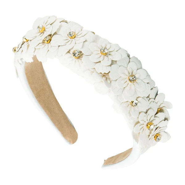 Fine Maxbell Women headband Hairbands Flower Headpiece for Leisure women Girls White Soft