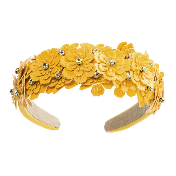 Excellent Maxbell Women headband Hairbands Flower Headpiece for Leisure women Girls Yellow Optimized