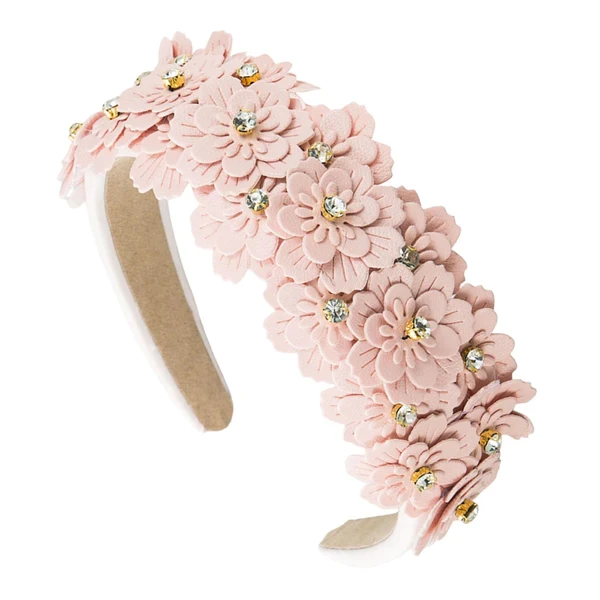 User-Friendly Maxbell Women headband Hairbands Flower Headpiece for Leisure women Girls Pink Crafted
