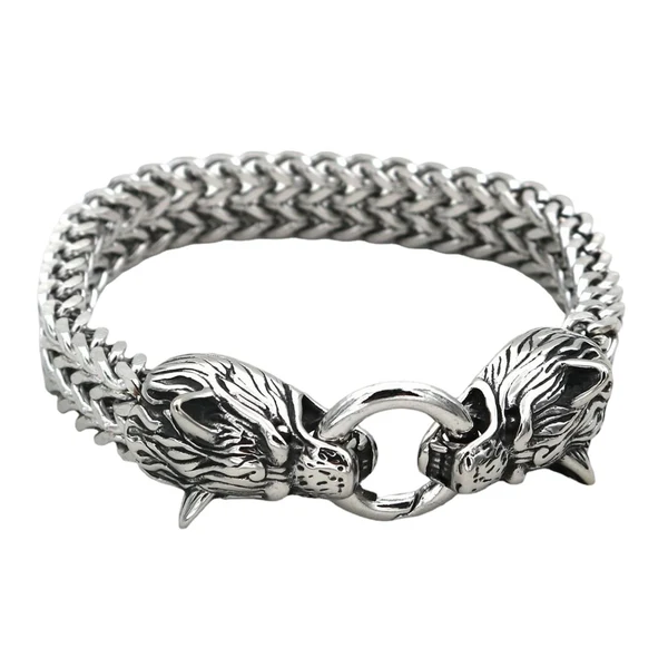 Traditional Maxbell Viking wolf Bracelet Gifts Wristband Jewelry Arm Rings with Storage Box 21cm Consistent