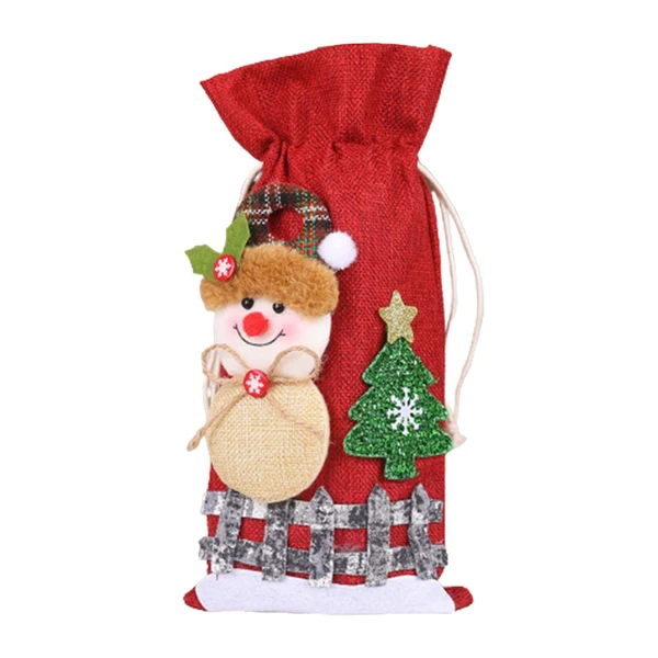 Powerful Maxbell Christmas Bottle Gift Bags Washable Reusable for Housewarming Gift Home Snowman Luxury