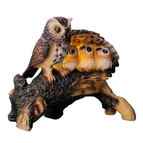 Smart Maxbell Owl Shape Lawn Light Animal Statue Landscape Lamp for Yard Garden Patio Style C Pure
