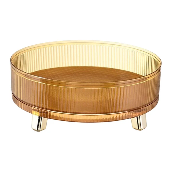 World-Class Maxbell Turntable Organizer Vanity Tray Perfume Display Tray for Bathroom Bedroom Yellow Stylish