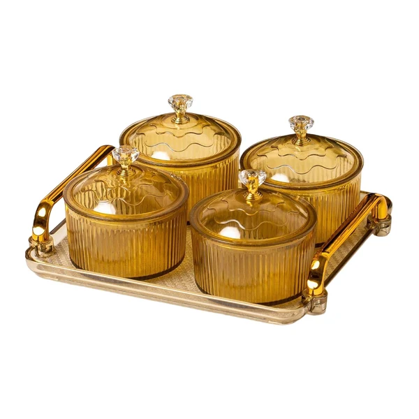 Classic Maxbell Nordic Caddy Serving Platter Bowls with Lid Snack Plate for Caddy Home Party 4 Grids High-End